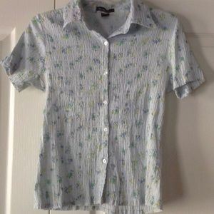 light blue collared button up short sleeve